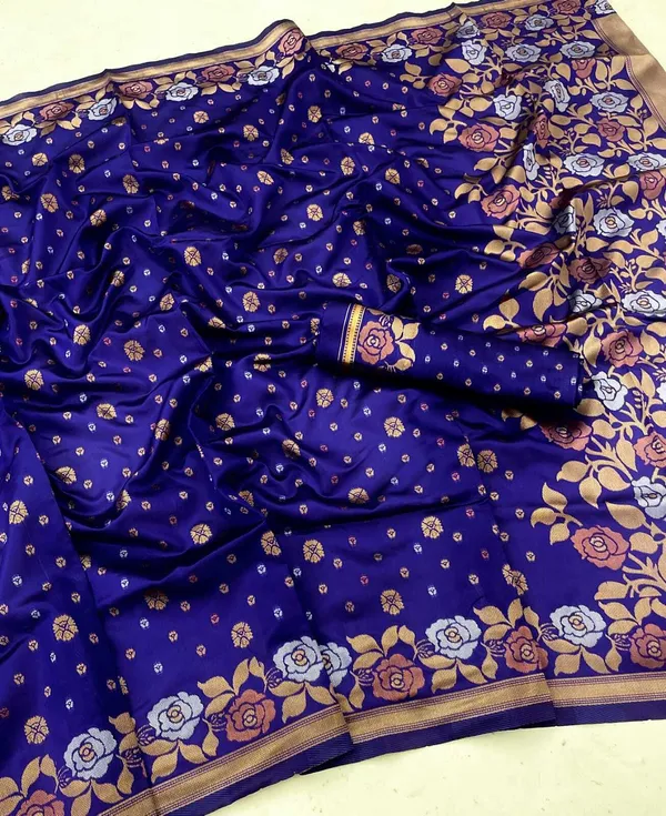 Dark_Blue_Ridhhi_Creation_Embellished_Banarasi_Jacquard_Saree
